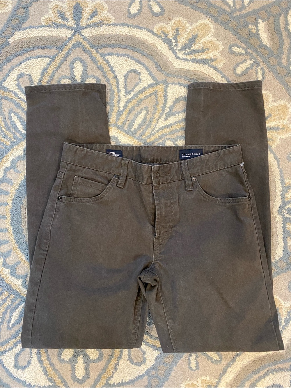7 Diamonds Men Jeans Slim Straight in Brown